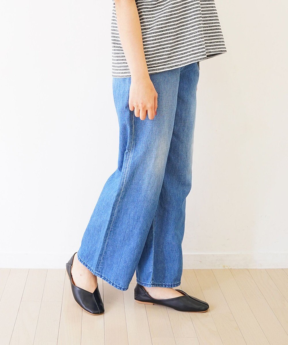 caqu FS linen wide flare リネンワイドフレアデニム 