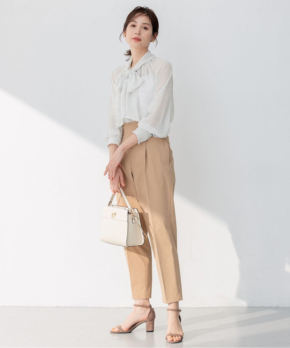 組曲 L 【前後着用可】サッカードビードットプリント ブラウス 