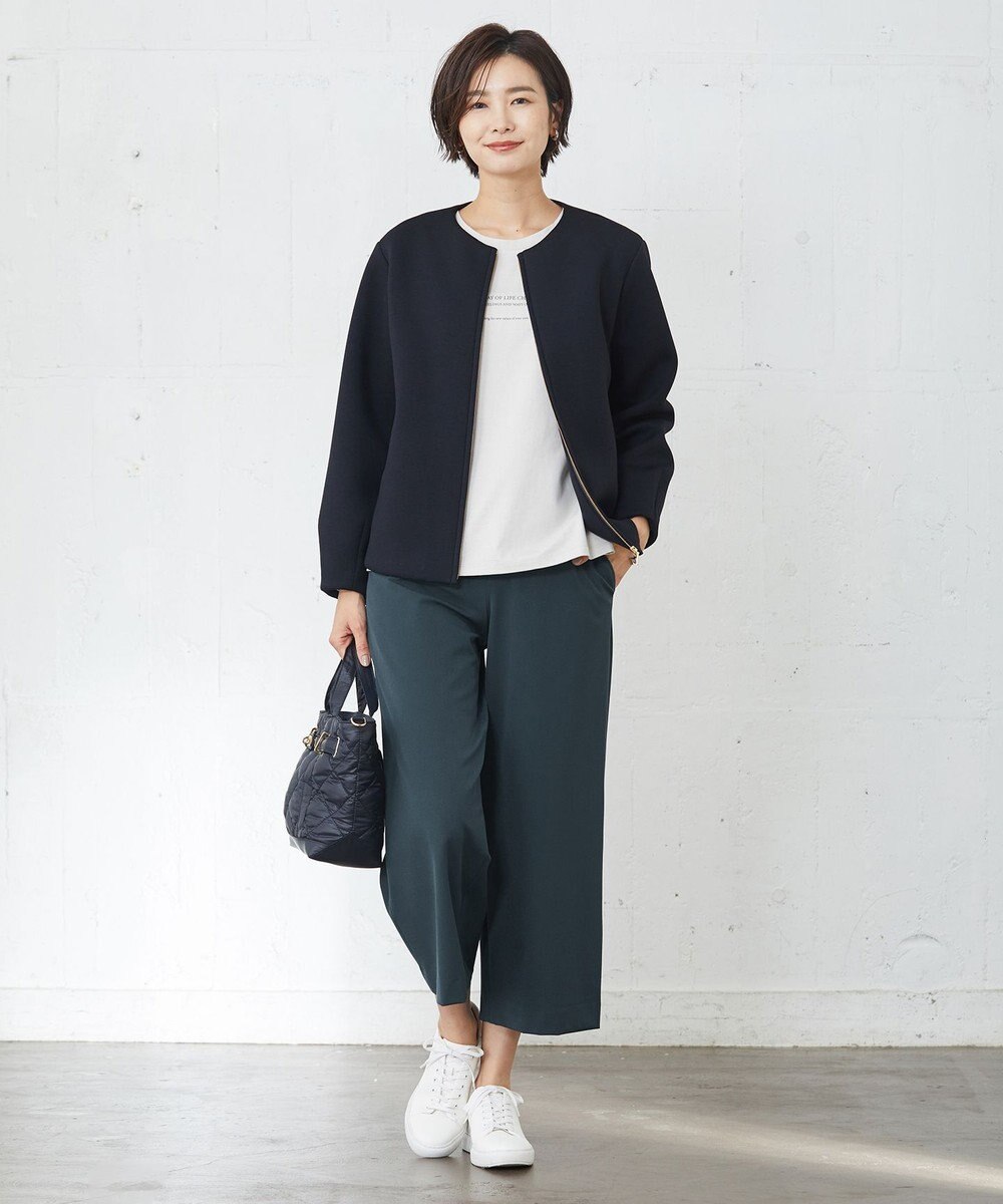 J.PRESS LADIES S 【洗える】アルガンシルク ワイドパンツ 