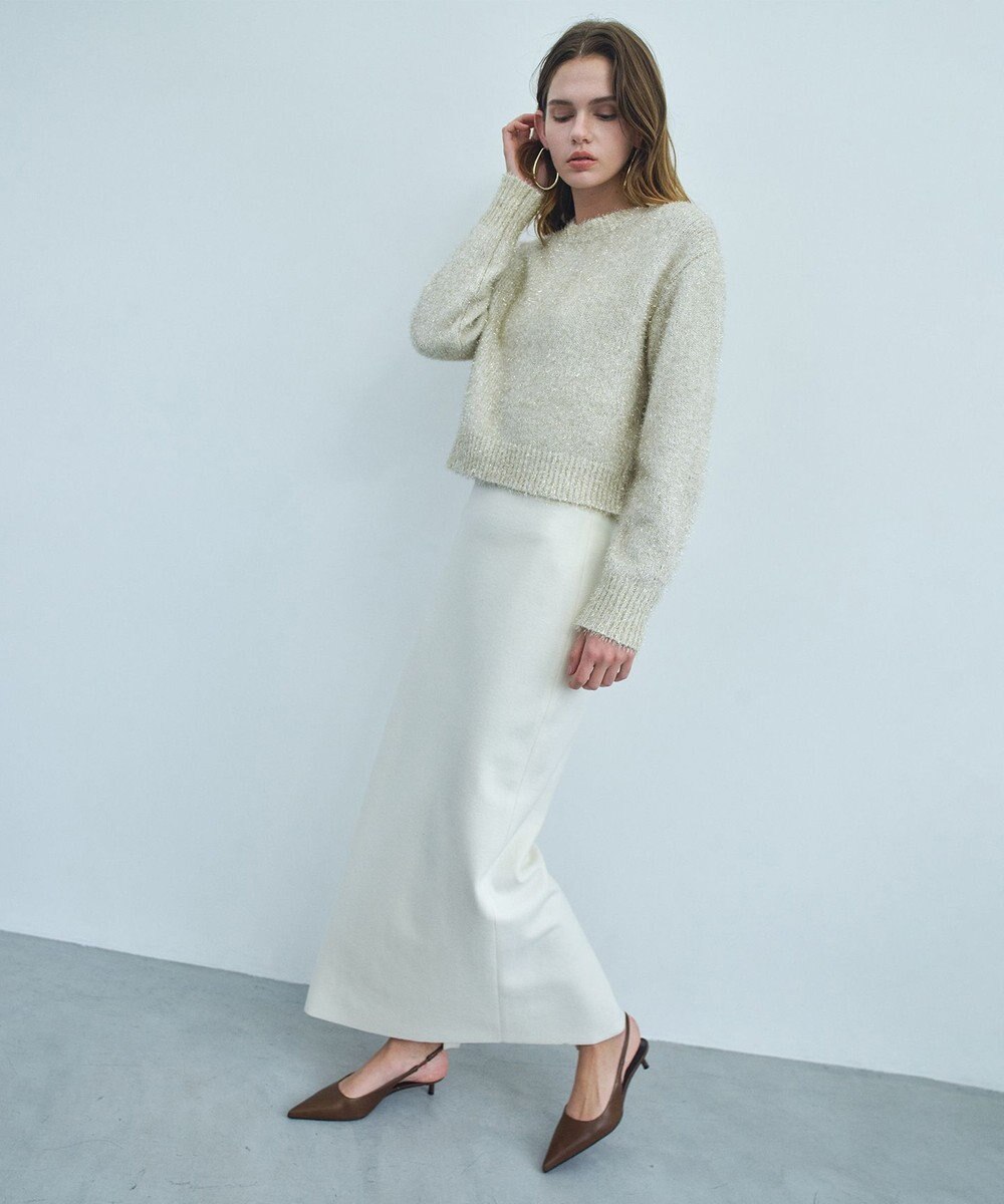 BEIGE， MONTAIGNE / イージーウエストウールロングスカート 