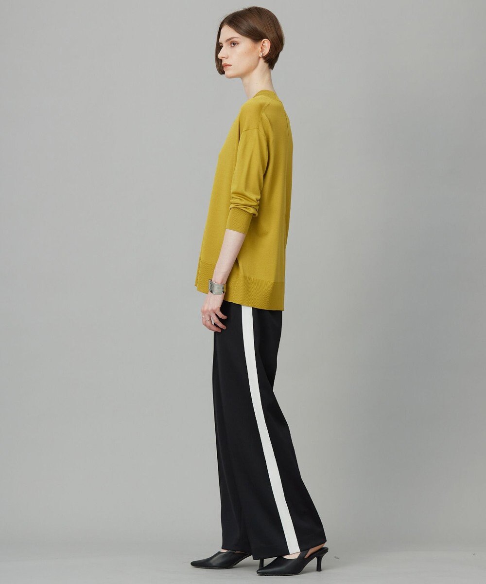 ICB L 【洗える】シルクヴィスコースハイゲージ Vネックニット 