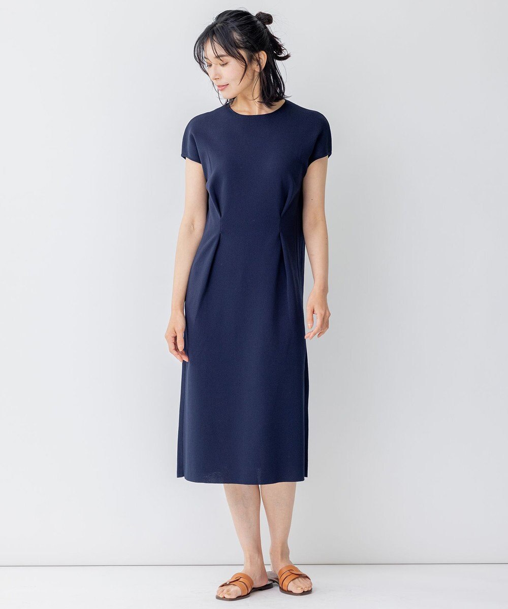 23区 【洗える】アセテートミラノリブ ニットワンピース 