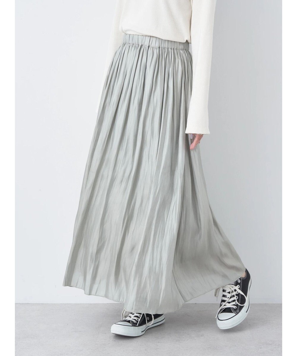 earth music&ecology シャイニーギャザースカート 