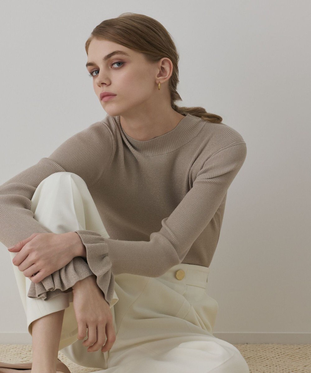 GRACE CONTINENTAL ラメリブニットトップ 