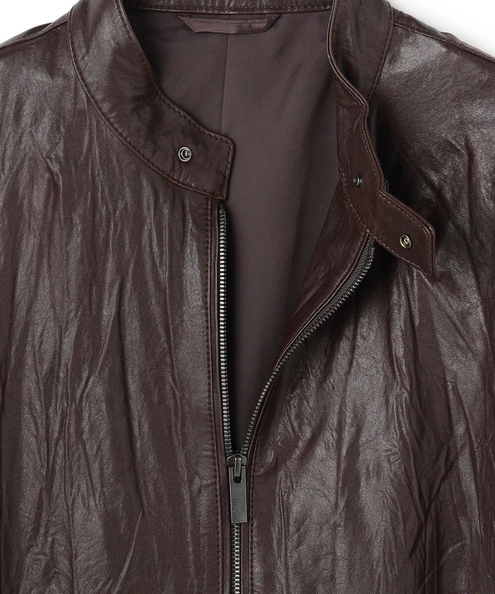 JOSEPH HOMME 【洗い加工】シュリンクエアレザー 　シングルライダースジャケット 