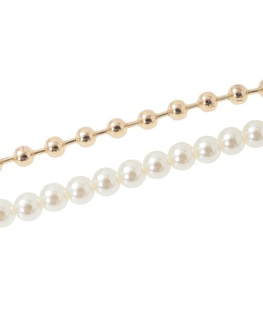 earth music&ecology パールフックボールチェーンネックレス 