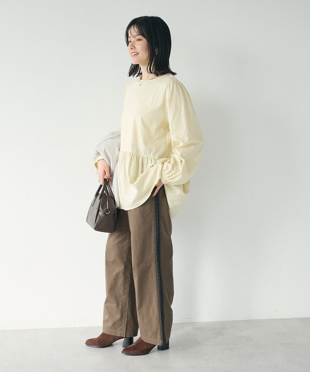 CRAFT STANDARD BOUTIQUE 刺繍ライン入ツイルパンツ 