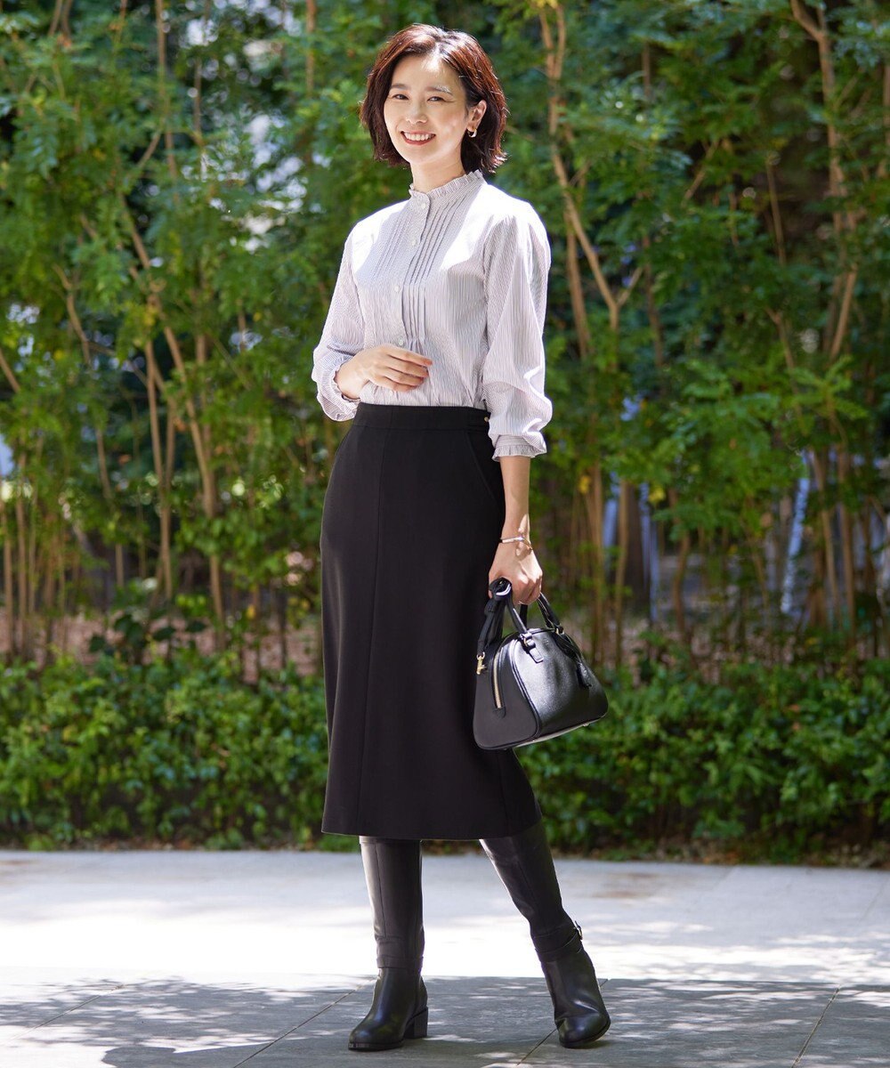 J.PRESS LADIES 【洗える】デュアルウォームポンチ スカート 