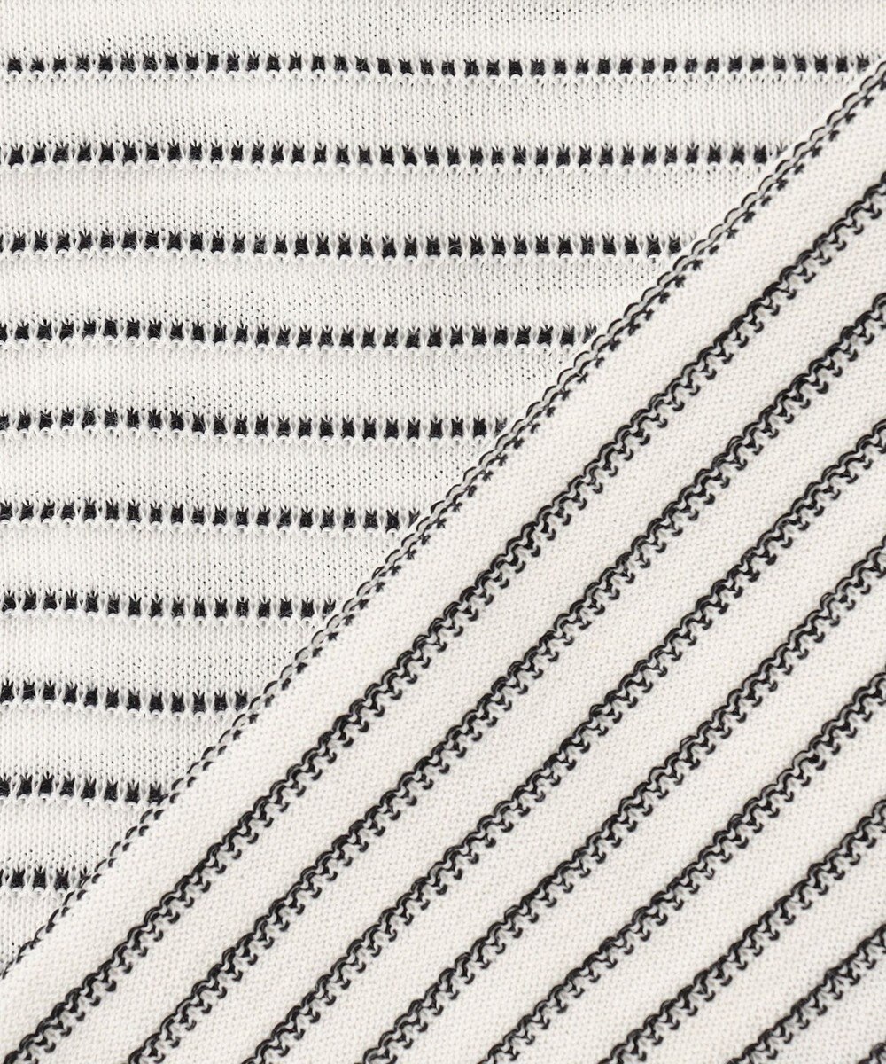 J.PRESS LADIES L 【洗える・抗菌防臭】コットンアセテート ボーダー ドルマン ニット 