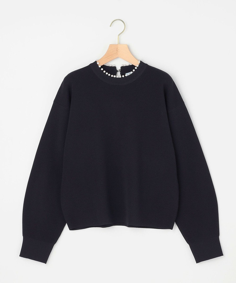 組曲 L 【先行予約・WEB限定】パール釦畦ニット プルオーバー 