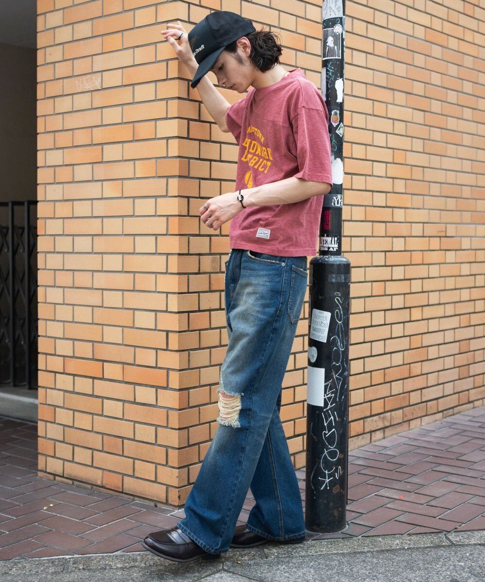 WEGO ダメージフレアデニムパンツ 