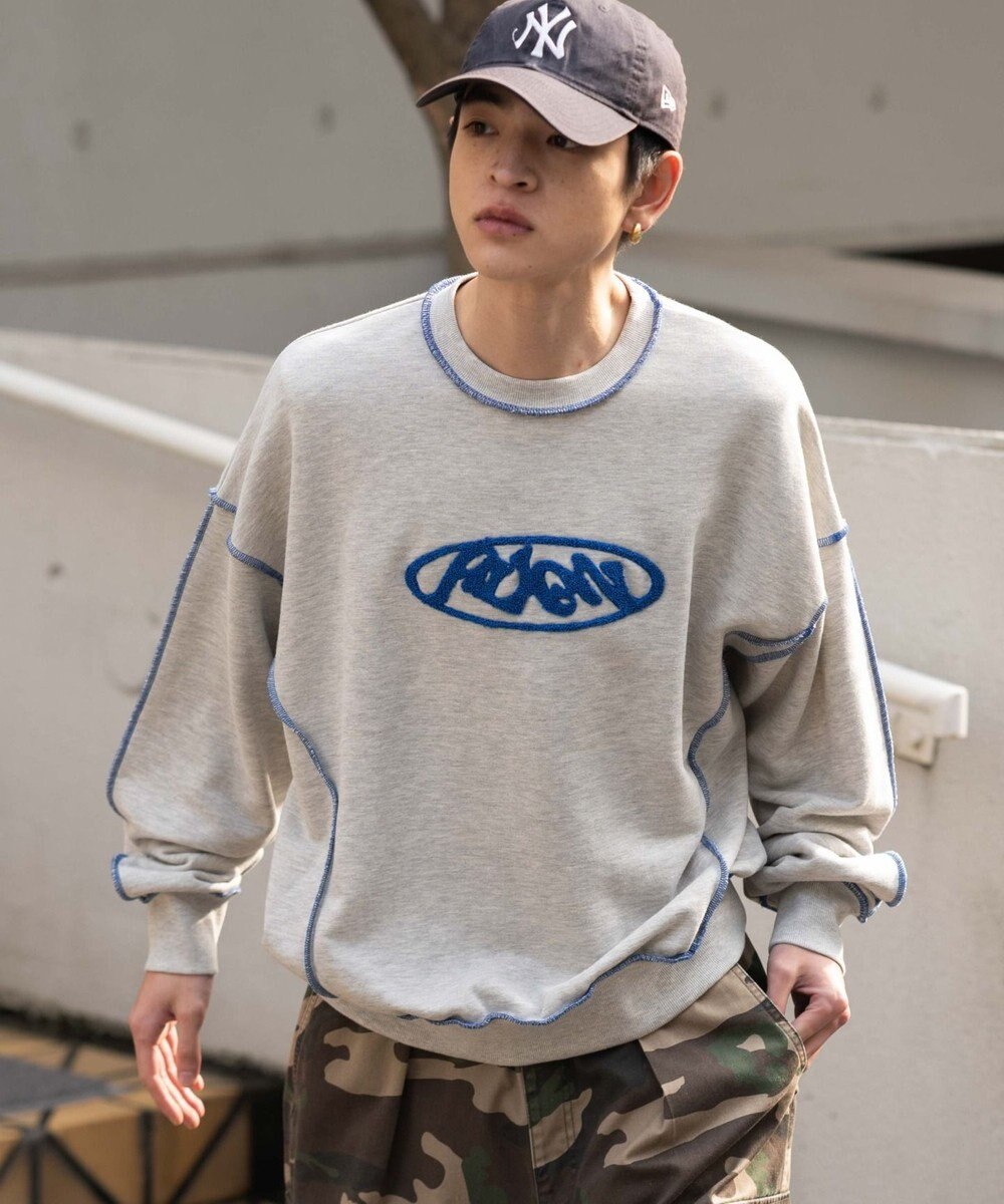 WEGO 【ユニセックス着用ITEM】ショートカラーステッチサガラロゴプルオーバー 