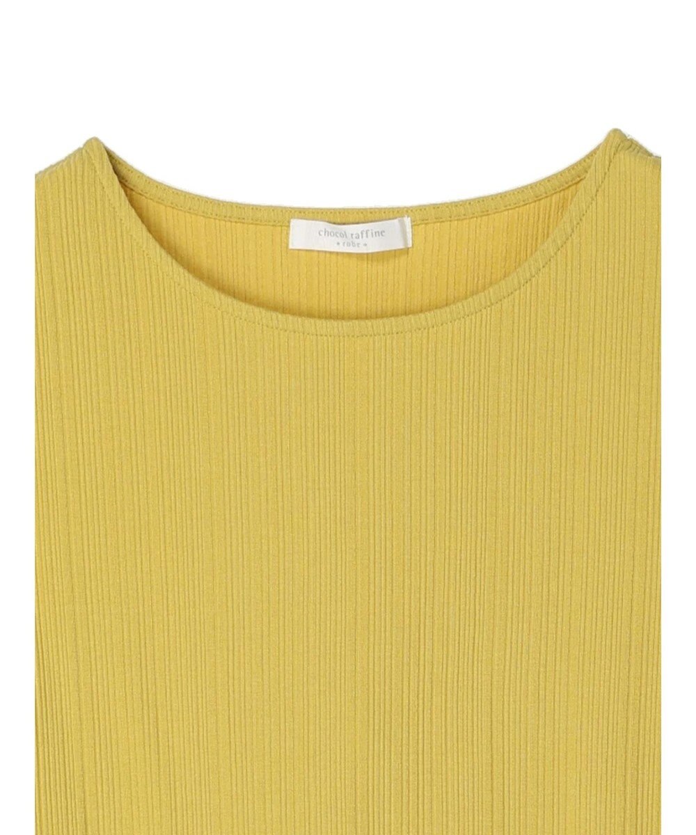 Green Parks リブ肩デザイン５分袖プルオーバー 