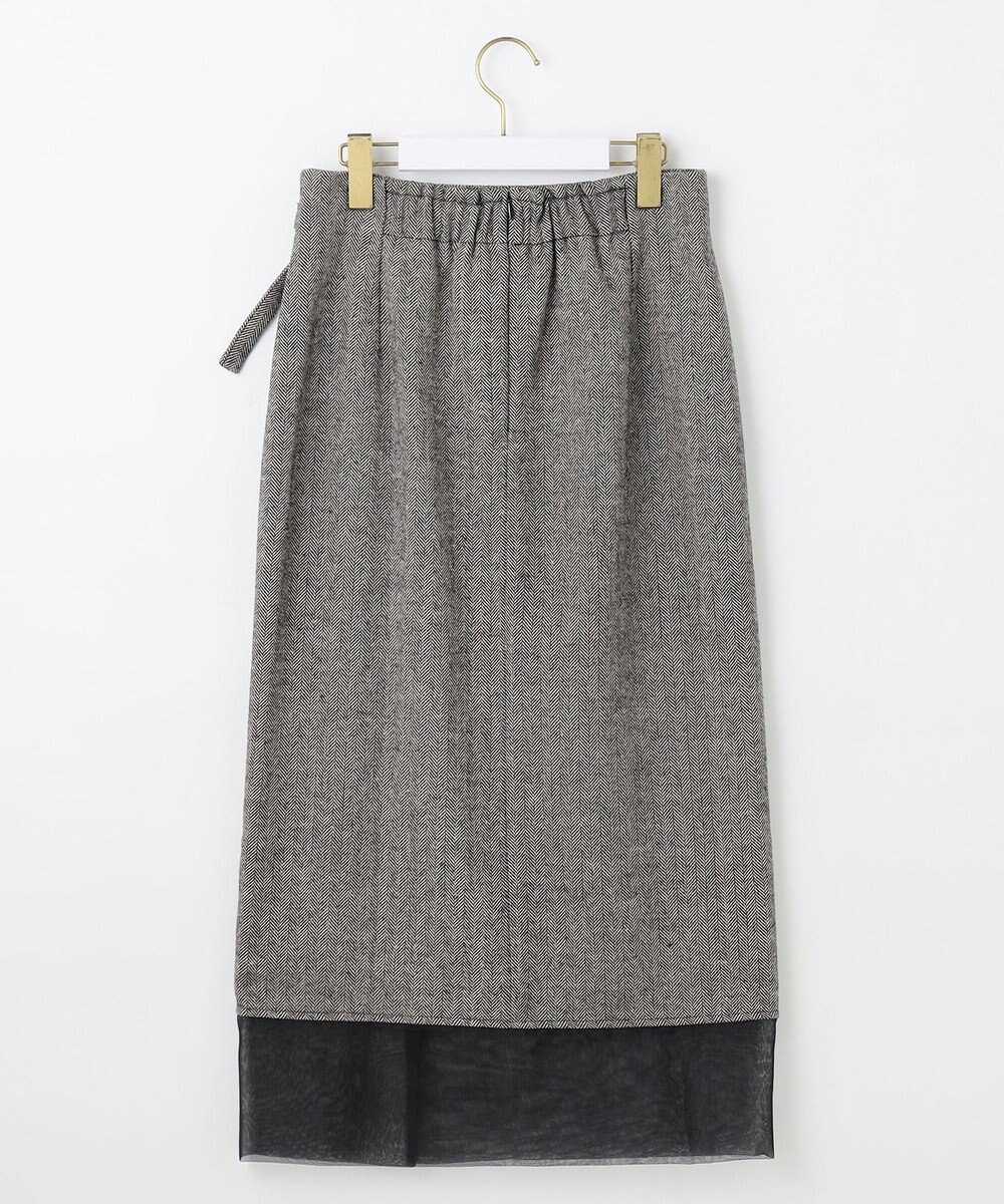 ANY SIS シアーコンビヘリンボーン スカート 