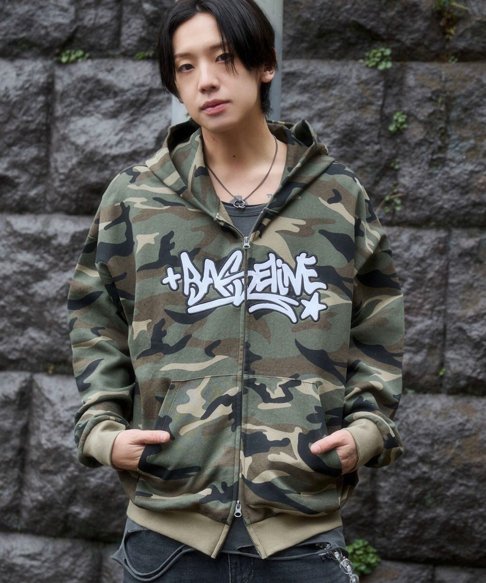 WEGO 【ユニセックス着用ITEM/SMLサイズ展開】グラフィックZIPパーカー 