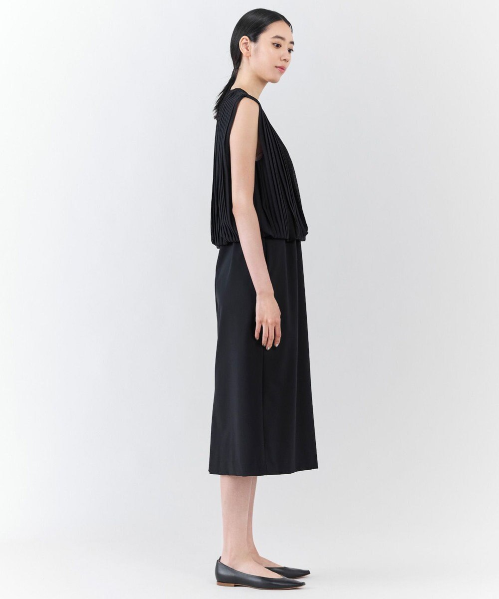 23区 【エステータ】ウールトロドライストレッチ プリーツコンビ ワンピース 