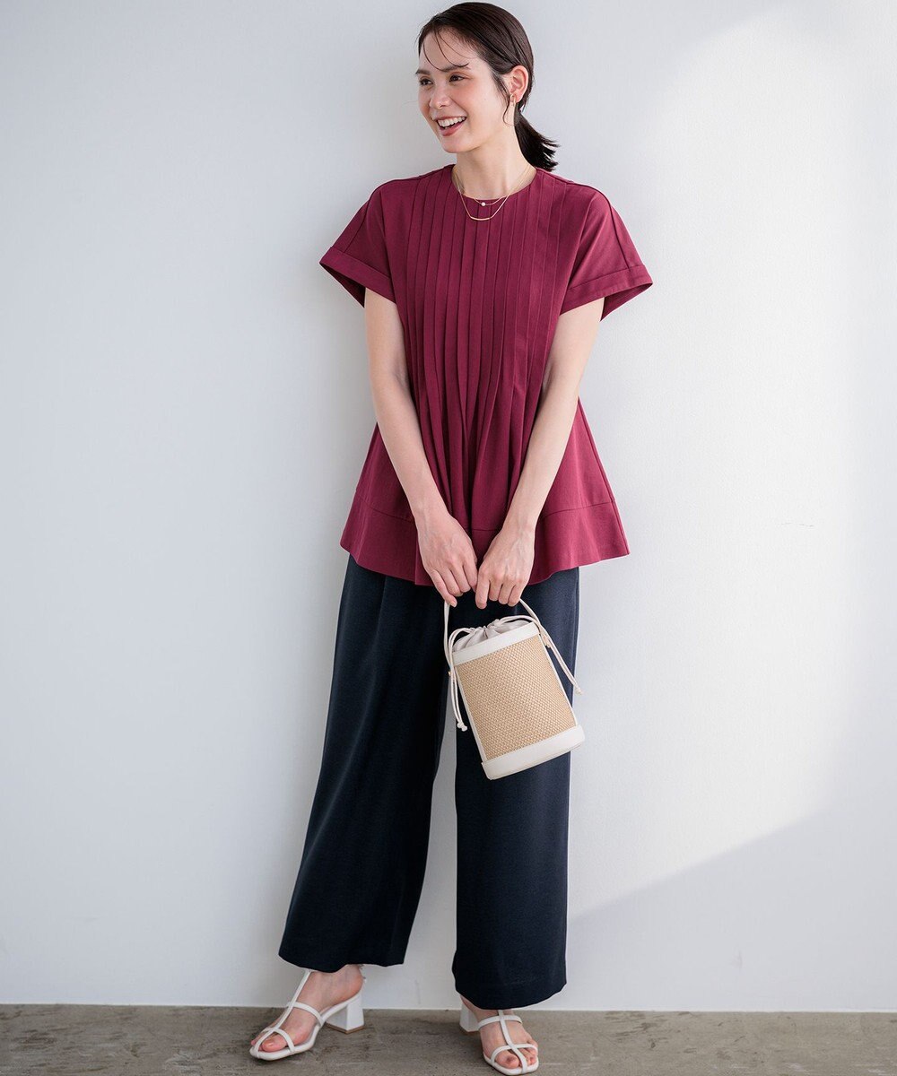 組曲 L 【先行予約】ライトリネンライクイージーワイド パンツ 