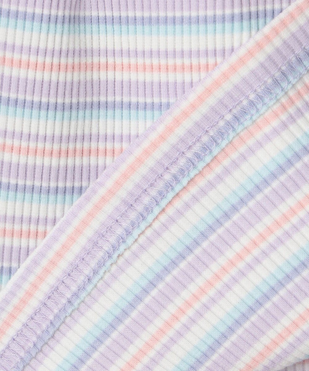 ANY KIDS オン・オフショルダー ボーダー Tシャツ 