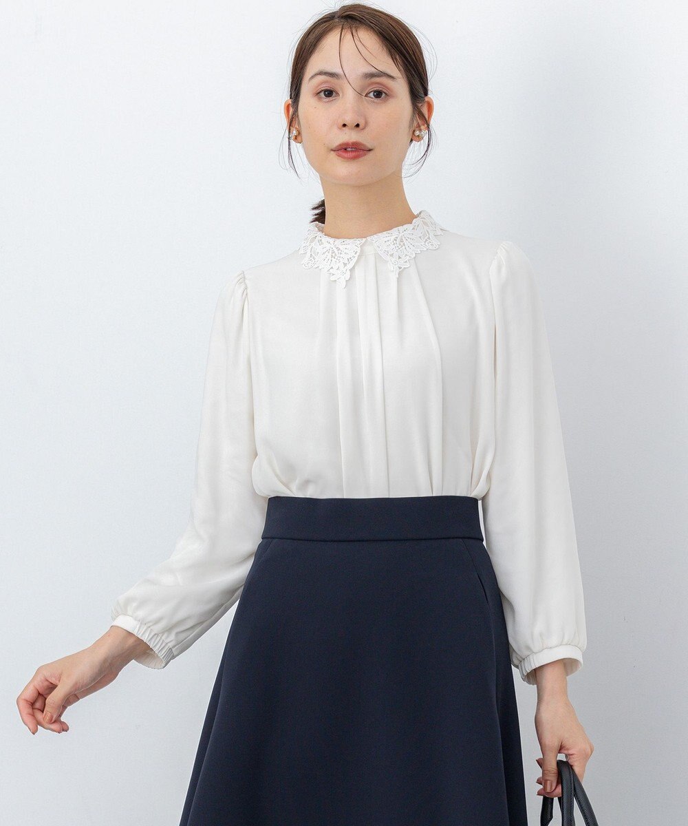 組曲 S 【WEB限定・2WAY】ジョーゼットシフォンレース襟 ブラウス 