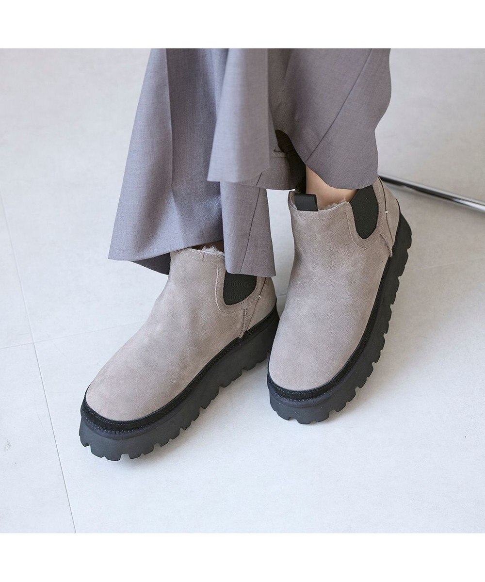 MODE ET JACOMO <carino>本革ムートン　サイドゴアショートブーツ 