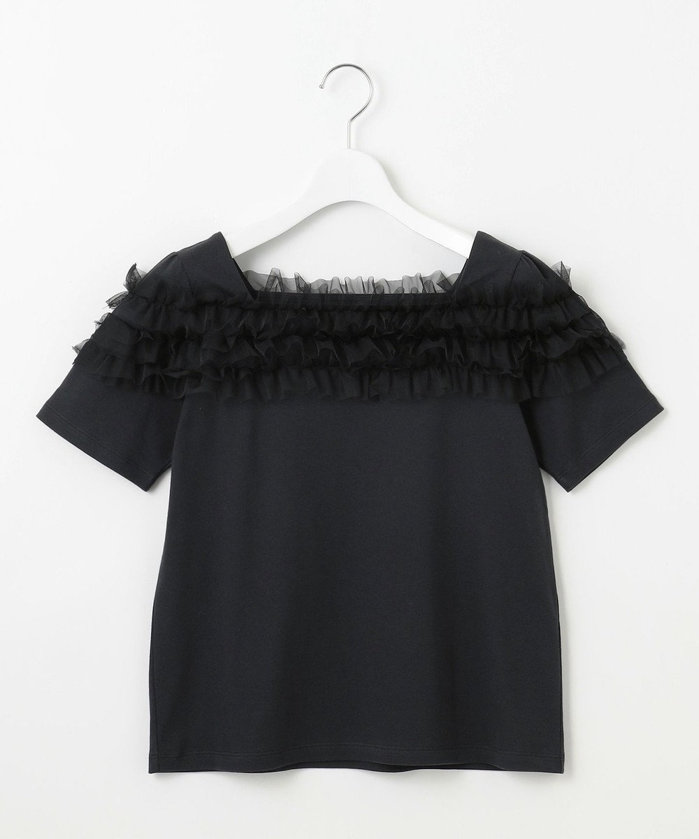 Feroux 【洗える・汗ジミが目立たない】デコルテチュール カットソー 