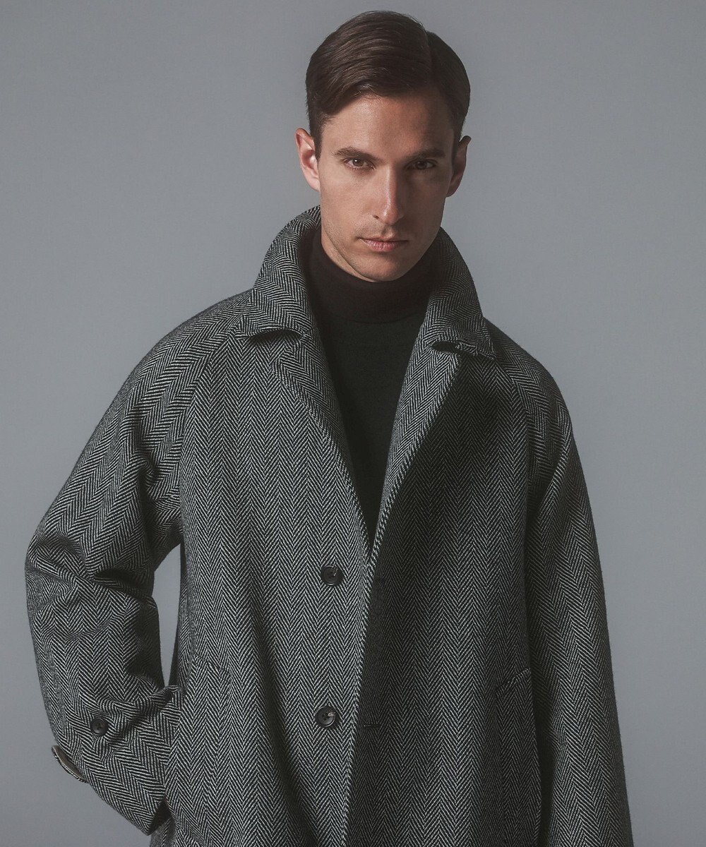 GOTAIRIKU 【山栄毛織】カントリーツイード ステンカラーコート 