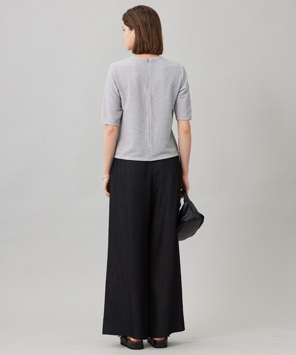 ICB L 【洗える】シャイニーラメジャガード カットソー 