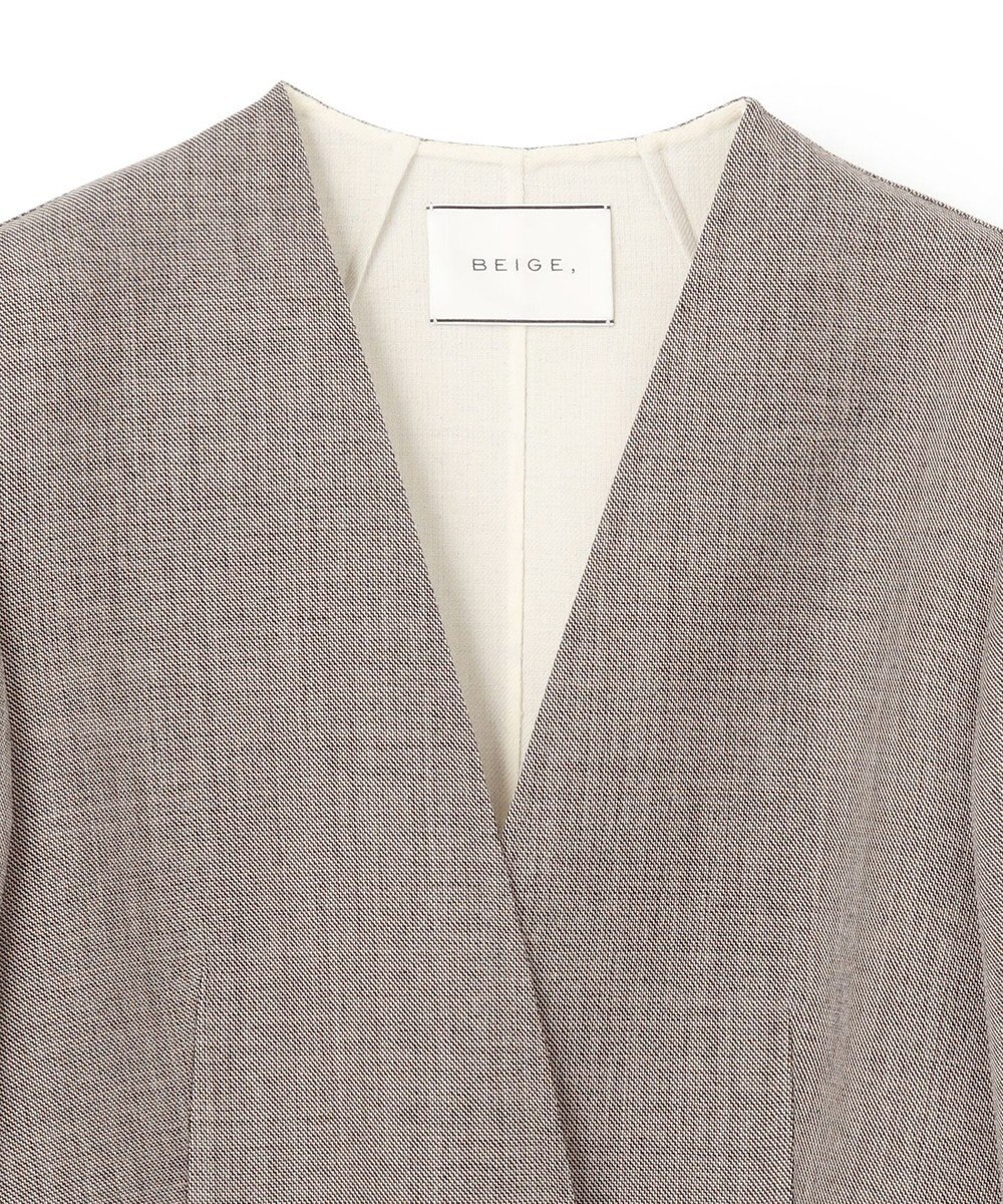 BEIGE， GRANET / ノーカラーリバージャケット 