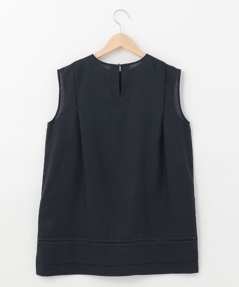 SHARE PARK LADIES 【洗える】ウォッシャブルリネン　ノースリブラウス 