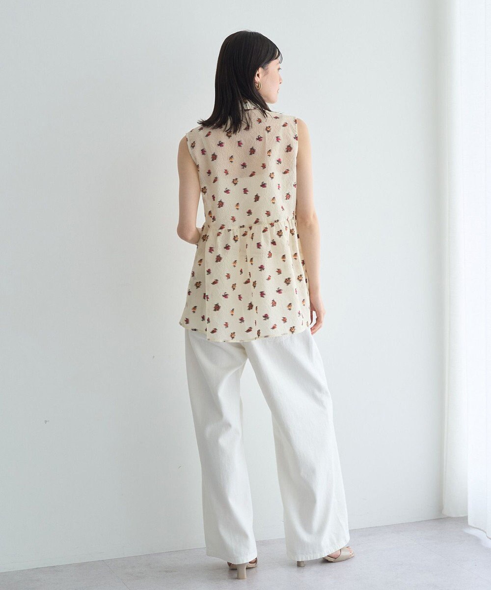 YECCA VECCA シアージャガードペプラムブラウス 