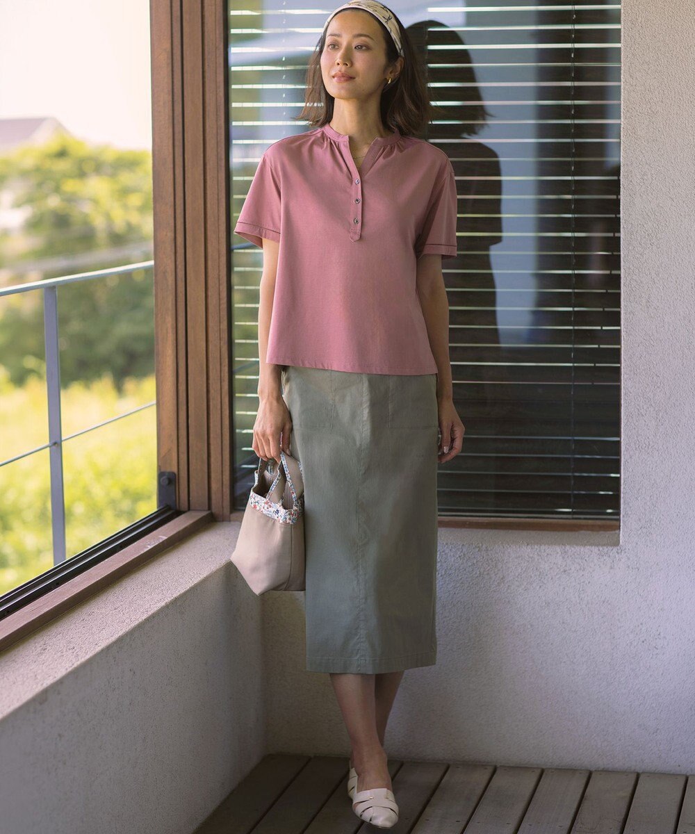 J.PRESS LADIES S 【人気素材】セルロースリネンストレッチ ナロー スカート 