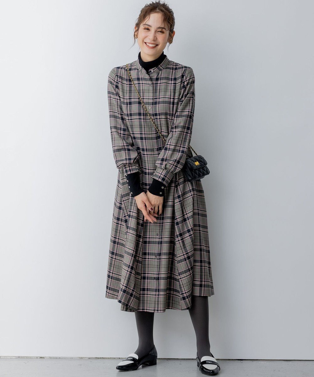 組曲 シアーツイルチェック ワンピース 