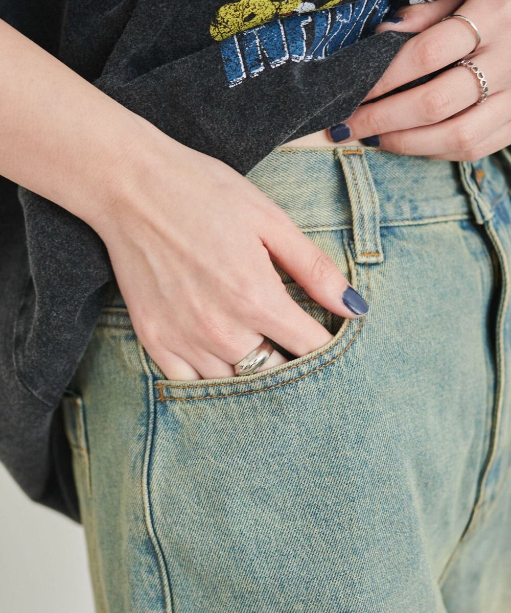 WEGO 【SMサイズ展開】ヴィンテージウォッシュデニムハーフパンツ 