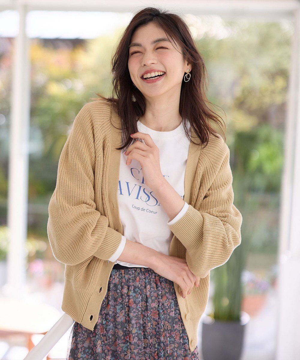 ANY 【洗濯機可/UVカット/アンチピリング】コットンＶネックカーディガン 