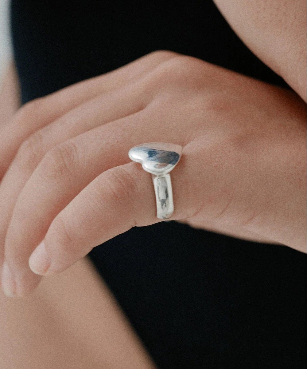 yoaa シルバー925 ハートプレートイヤーカフリング 