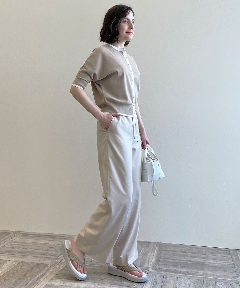 自由区 【洗える/マルチWAY】コットンアセテートニットセットアップ 