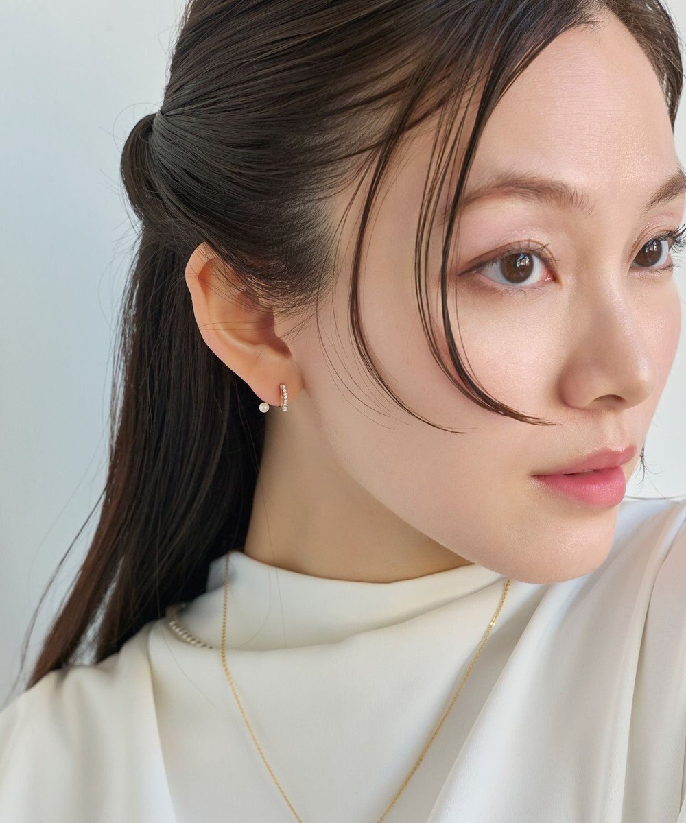 Phoebe <オンワード限定セット>【痛くないシリーズ】マーブルカラーバンスクリップ×ラインストーンパールフロートライトフィットイヤリング 