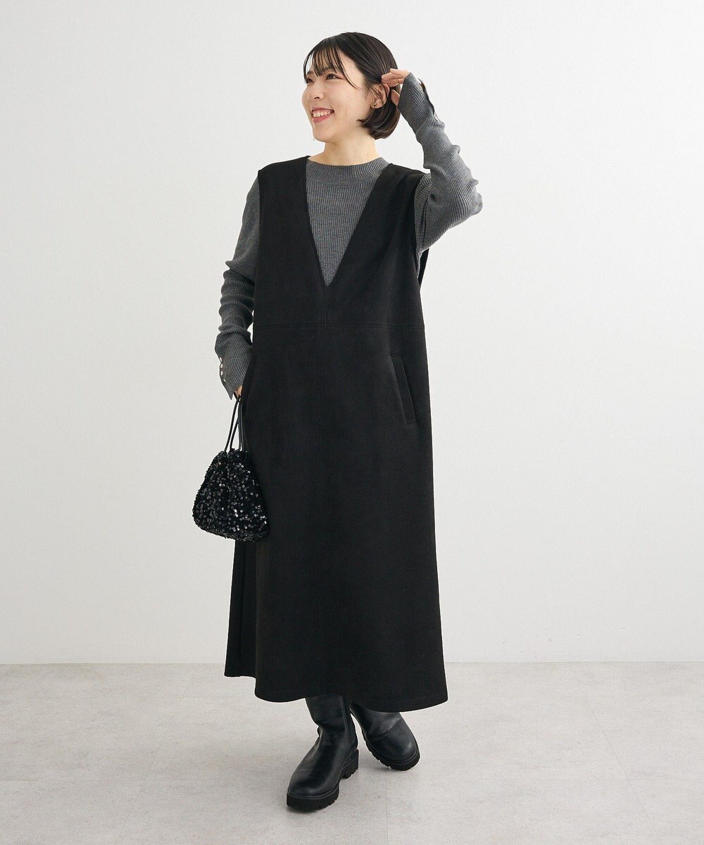 Green Parks なめらかタッチスウェード調ジャンパースカート 