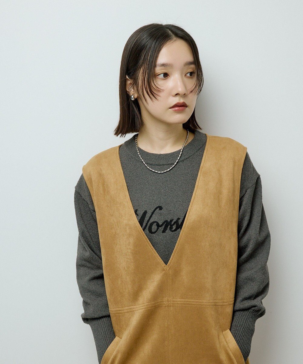 Green Parks なめらかタッチスウェード調ジャンパースカート 