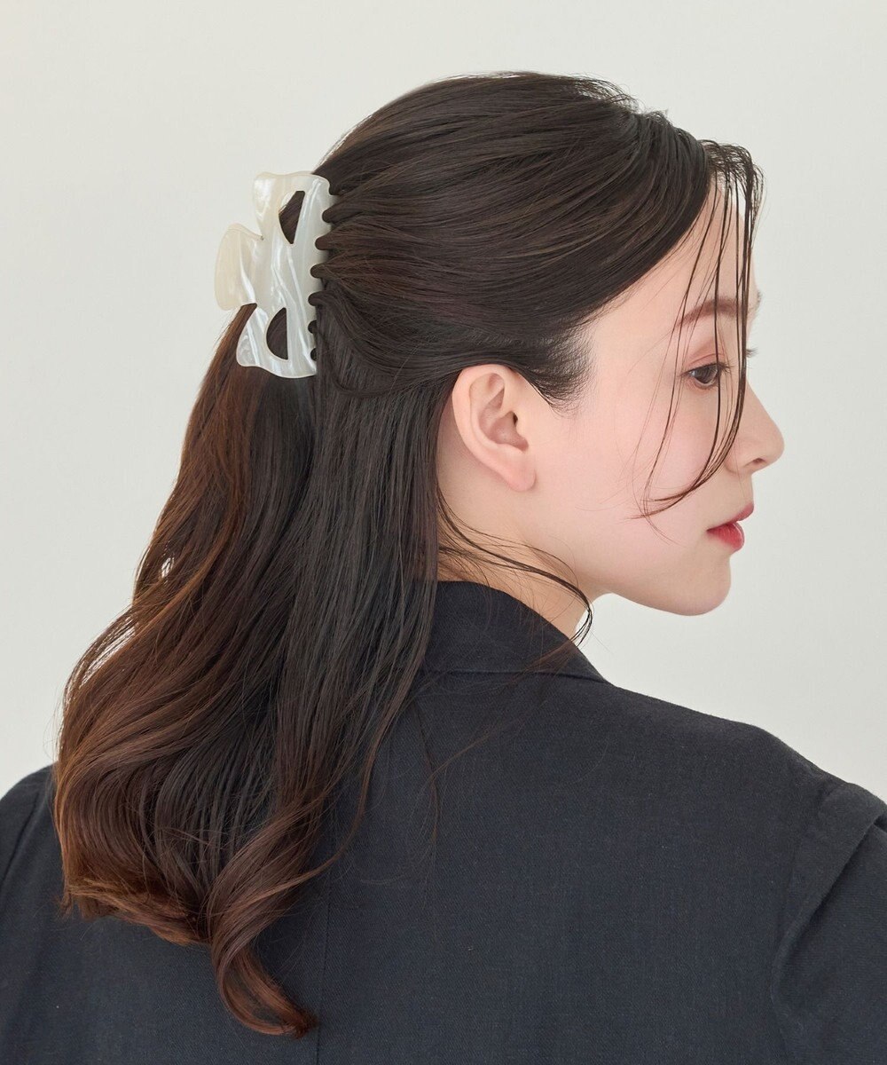 Phoebe <オンワード限定セット>【痛くないシリーズ】マーブルカラーバンスクリップ×ラインストーンパールフロートライトフィットイヤリング 