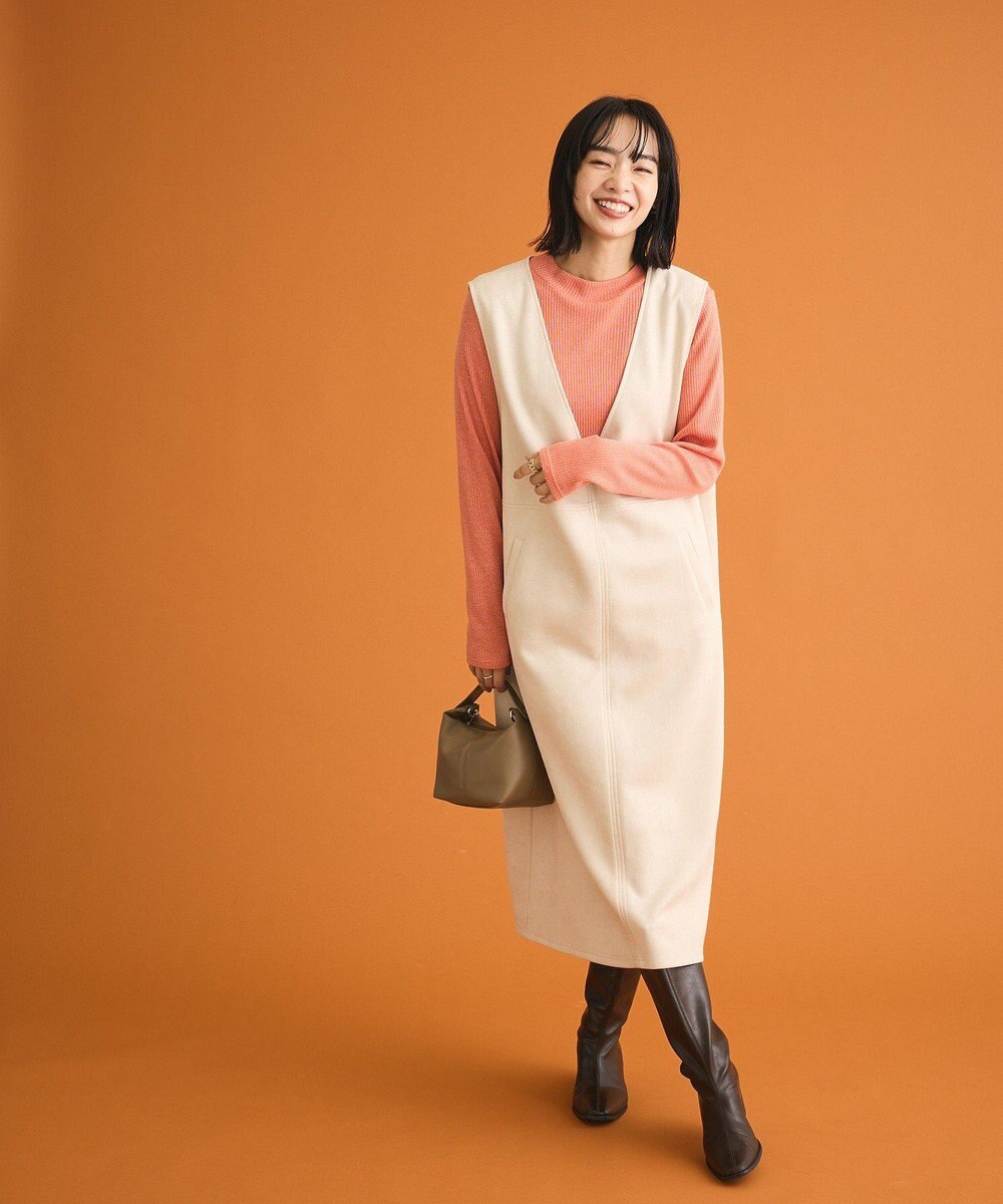 Green Parks なめらかタッチスウェード調ジャンパースカート 