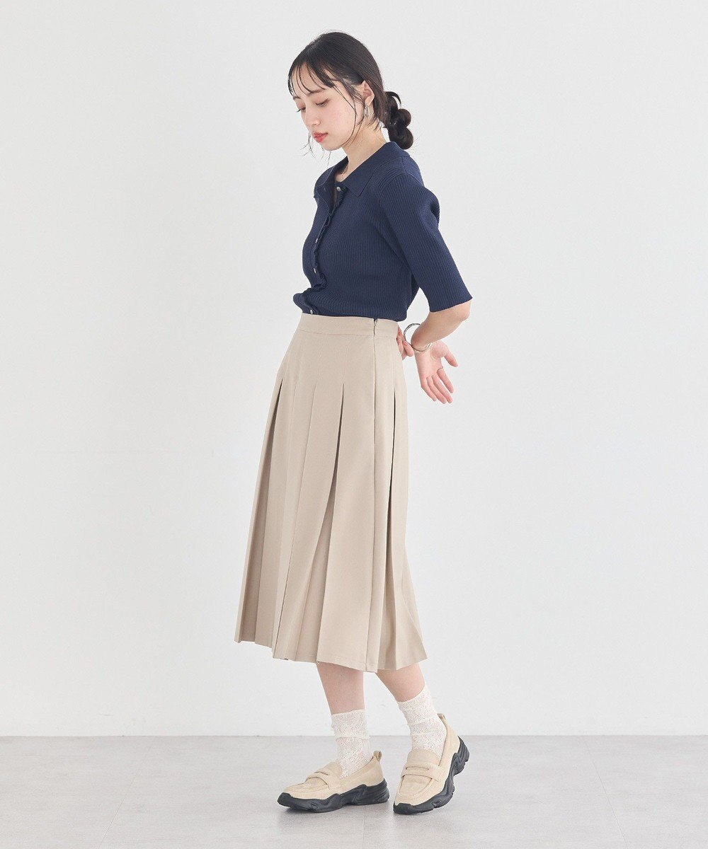 earth music&ecology ミニフリルポロカーディガン 