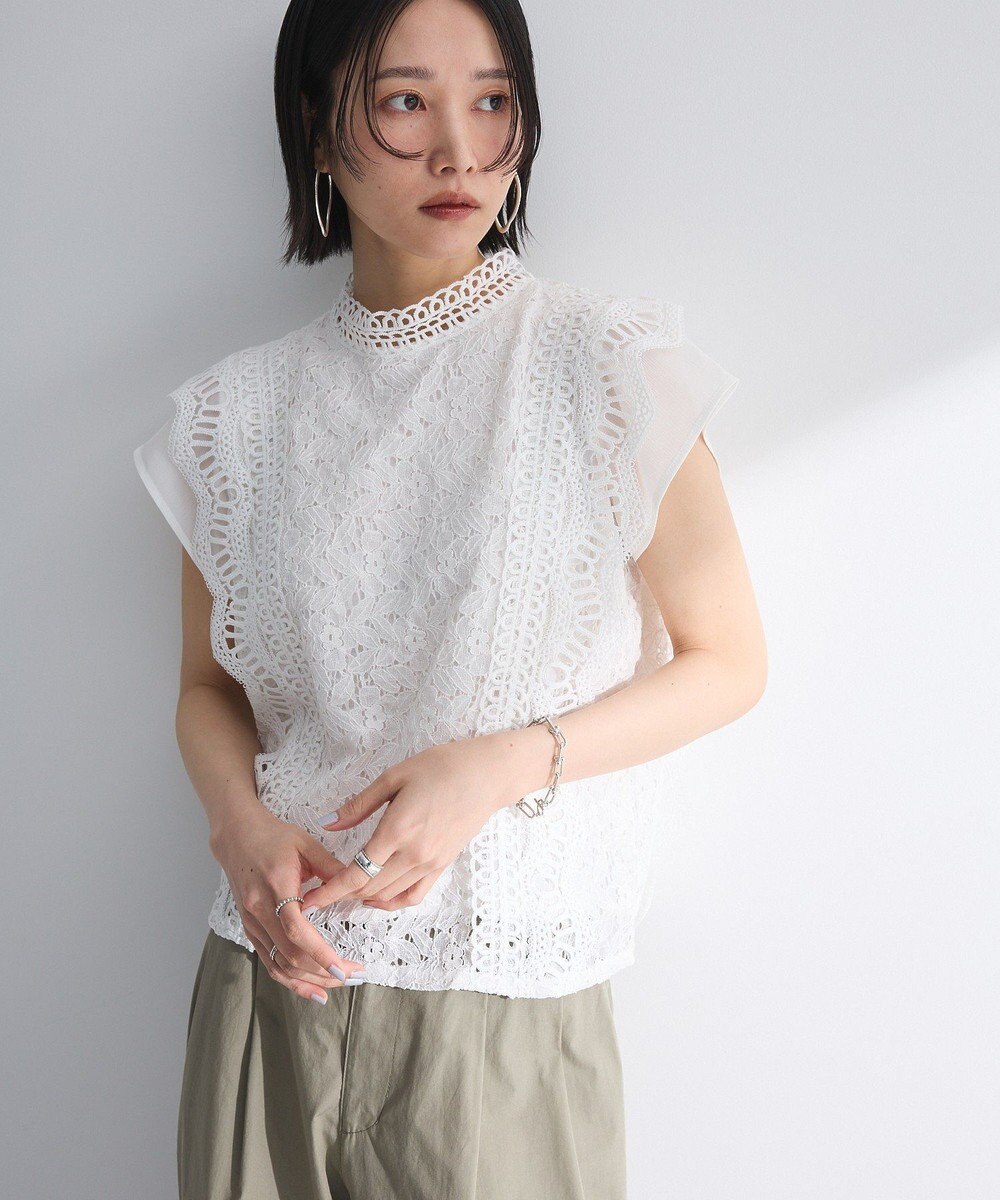 Green Parks ・Ｐｅｔｉｔ　Ｆｌｅｕｒ　フレンチレーシーブラウス 