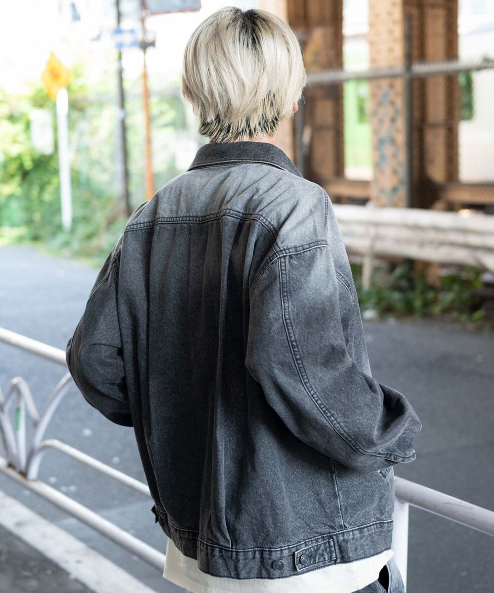 WEGO 【ユニセックス着用ITEM/MLサイズ展開】ヴィンテージライクBIGデニムジャケット 