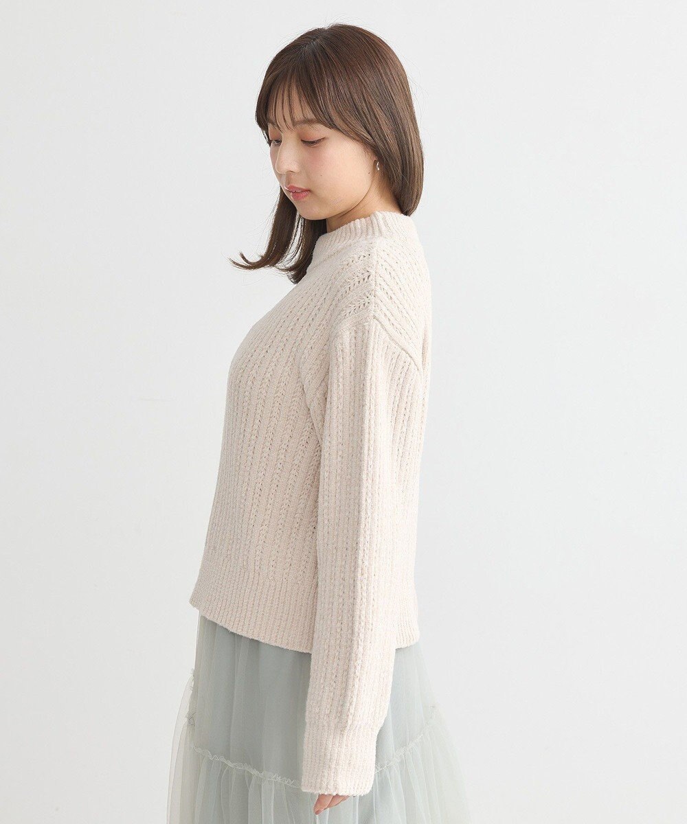 earth music&ecology 透かしベロアモールプルオーバー 