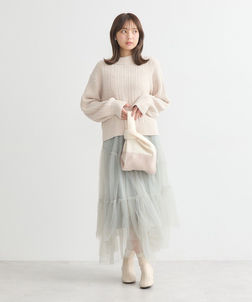 earth music&ecology 透かしベロアモールプルオーバー 