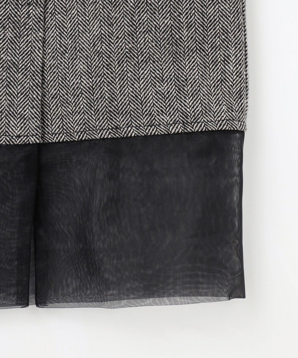 ANY SIS シアーコンビヘリンボーン スカート 