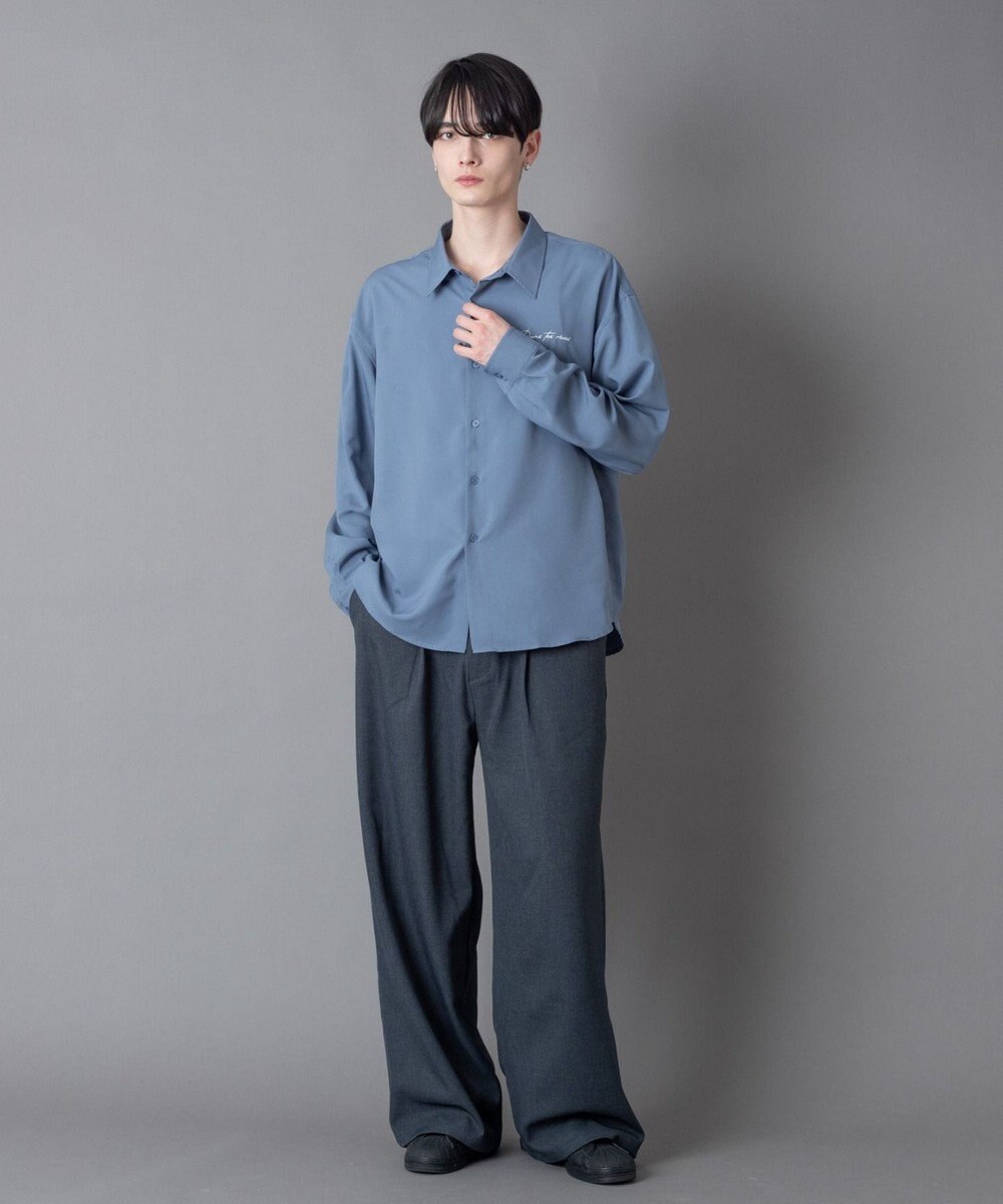 WEGO ワンポイントルーズシャツ（LS） 