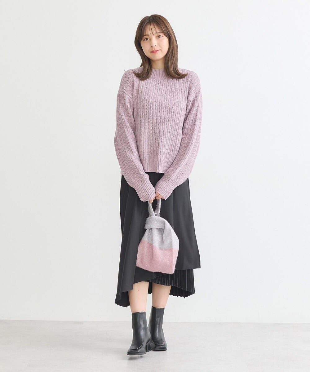 earth music&ecology 透かしベロアモールプルオーバー 