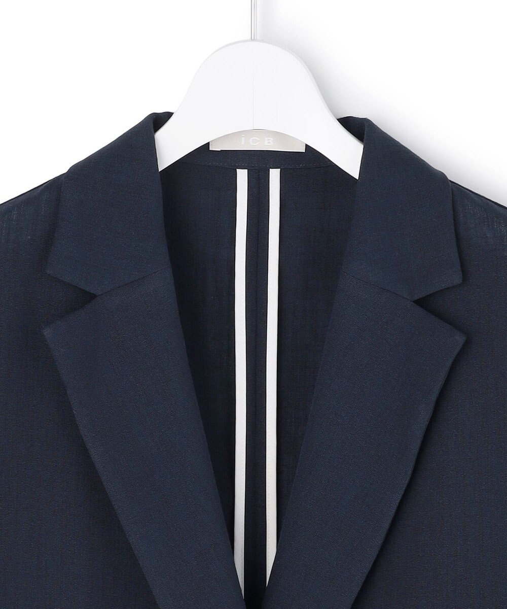 ICB 【先行予約】 ドライアセテートスラブ 8分袖ジャケット 